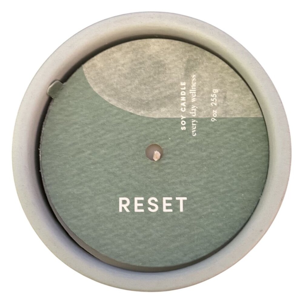 Madewell Aromatherapy Candle Reset Soy Wax Green Blue Ceramic 50 Hours 9oz NC392